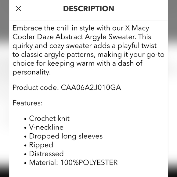 Cupshe sweater size large - Picture 4 of 5